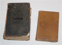 leather bound books 1854 Bible + Primitive Hymns &
