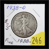 1938-D Walking Liberty half dollar