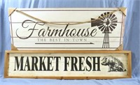 2 PC WALL ART FARMHOUSE & MARKET FRESH