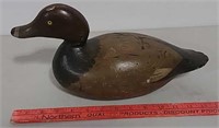 Canvasback wooden duck decoy