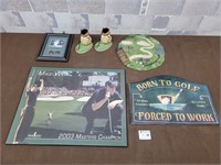 Golf wall art, golf bag pen holders, etc