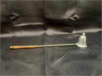 Antique Silver Candle Snuffer w/ Wooden Handle