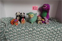 Knitted Blanket & Toys w/ Barney, Tigger & More