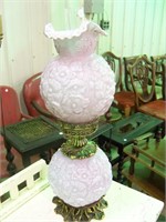 Lavender Glass Lamp with Chimney 24 " Tall