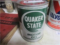 3 Vtg. Qt. Quaker Stae Motor Oil Cans-Full