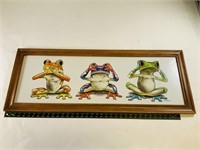 No Evils Framed Frog Print