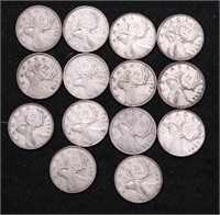 14 CANADA SILVER QUARTERS