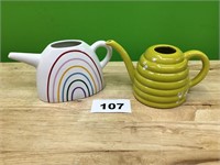 Ceramic Watering Can lot of 2