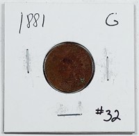 1881  Indian Head Cent   G