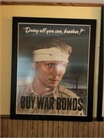 Framed War Bonds poster