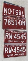 (2) Pairs 1969 license plates.