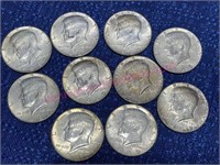 (10) 1969 Kennedy Halves (40% silver)