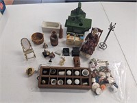 Miniatures /Doll House Items and Set of Thimbles