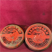 Lot Of 2 Skowhegan Waterproof Paste Tins