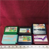 Lot Of 6 Nintendo Famicom Game Cartridges