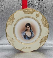 Vintage Ceramic Plate Lady Portrait