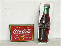 2 Metal Coca-Cola Signs