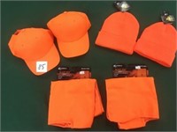 Two Orange Caps, 2 Beanies, & 2 Vests