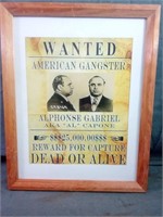 Al Capone Wanted Framed Art Print Measures 11.25"