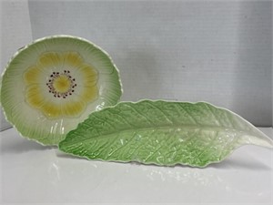 2 Royal Winton Dishes - Long Leaf Dish is