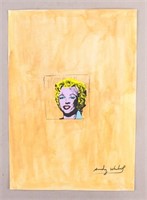 American WC Signed Andy Warhol w/ ESTATE Stamp