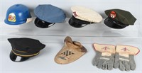 LOT OF VINTAGE GAS STATION ATTENDANT HATS & MORE