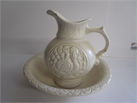 McCoy Pottery Basin With Pitcher Some Chips