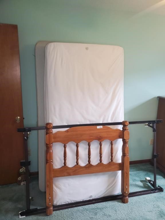 TWIN SIZE BED FRAME W/ MATTRESS & BOX SPRING