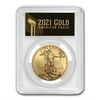 2021 1oz Gold Eagle Type 1 Ms70 Pcgs Fs Bl