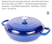 Shallow Cast Iron Casserole with Lid