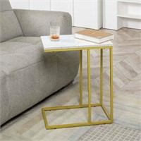 Benton Park Faux Marble Slim C End Table  Gold