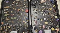 2 TRAYS OF MISC. FASHION JEWELLERY & PINS