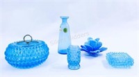 Capri Blue Diamond Container's, Murano Style Rose