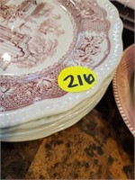 9 RED/WHITE SPODE COLLECTOR PLATES