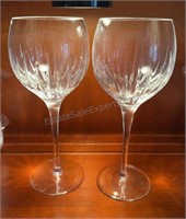 Miller Rogaska Pair of Red Wine Crystal Glasses