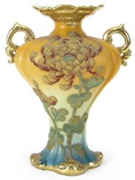 Rare Antique Nippon Coralene Porcelain Vase