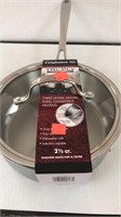 2.5 qt Shallow Stainless Steel Sauce Pan & Lid