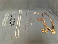 Costume Jewelry Necklaces, earrings, bracelet.