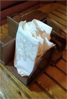 Lazy susan style napkin holder and napkins and