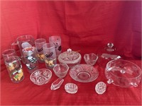 Glass dishes & character glasses
