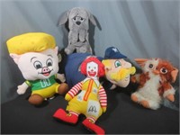 Stuffed Characters : Ronald McDonald , Gizmo ,