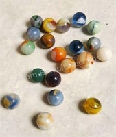 19 vintage glass marbles