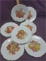 Set of 10 Plates w/ Fruit Empire Russia