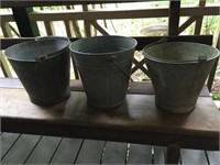 3 X GALVANISED BUCKETS