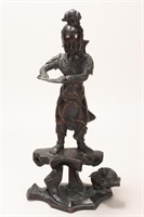 Chinese Late Qing Dynasty Bronze Figural Vase,
