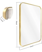 Gold Bathroom Mirror, 20x30 Inch Brushed Brass