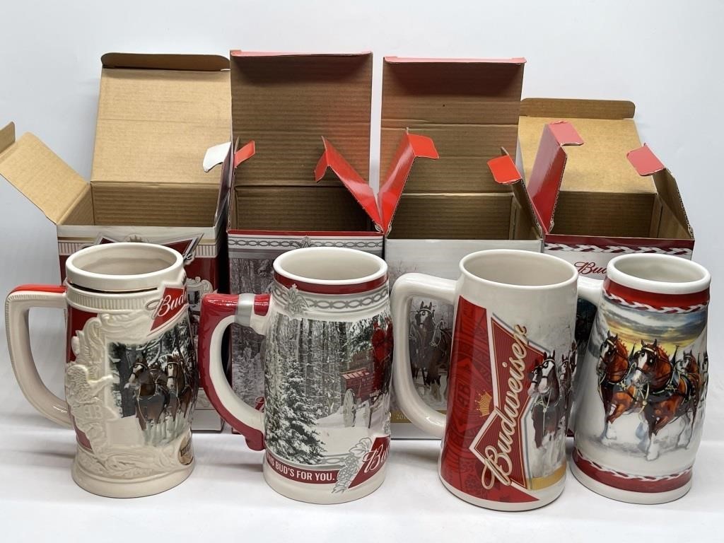 Four Anheuser Busch Mugs