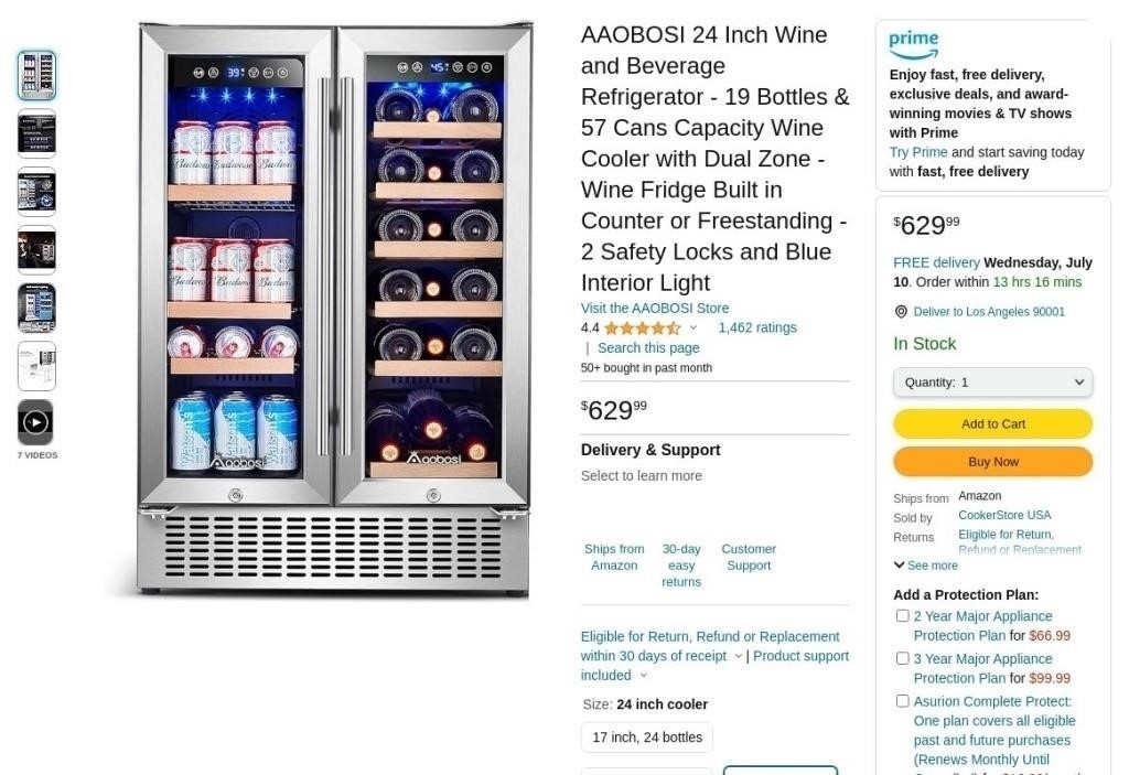 W8110  AAOBOSI 24 inch Wine  Beverage Refrigerato