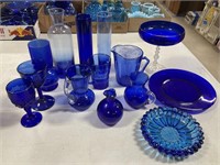 Blue Art Glass Lot