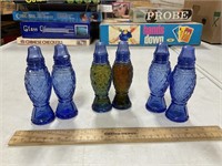 Blue Glass Spice Shakers